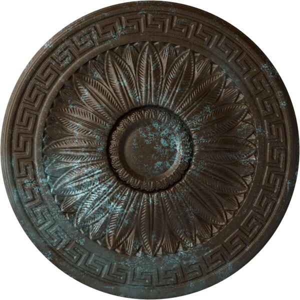 Ekena Millwork Randee Ceiling Medallion (Fits Canopies up to 3 7/8"), 20"OD x 1 3/8"P, Bronze Blue Patina CM20HABBS - main